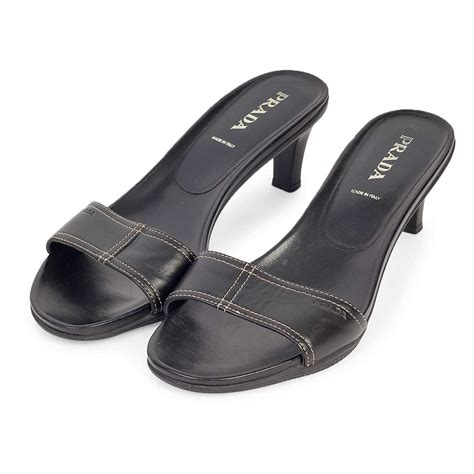 prada black kitten heels|prada kitten heel mules.